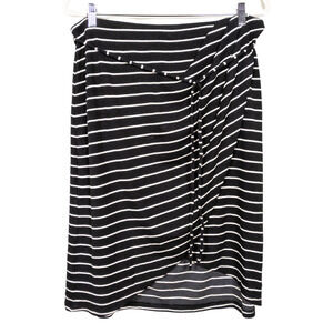MARKET & SPRUCE Black White Stripe Vickie Knit Tulip Skirt Pull-On Women's XL